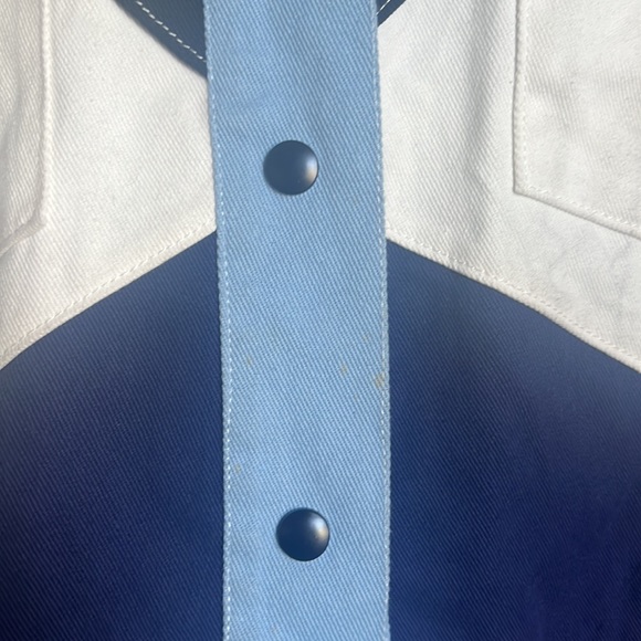 Geometric Print Button-Up Denim Jacket - Picture 11 of 11